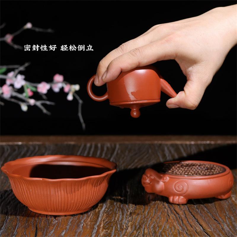 100cc Chinesische Yixing Lila Ton Teekanne Meister Handgefertigt Teekanne Grobsand Zhu Ton Kessel Schönheits Teefilter Zisha Teegeschirr