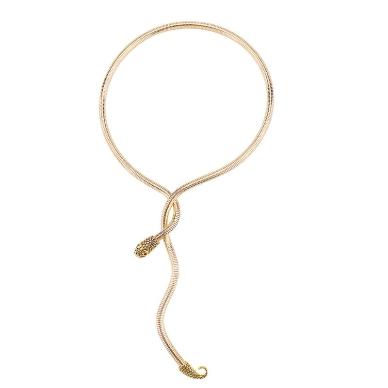Twist Snake Charm Neck Chain Necklace Alloy Crafted Neckchain Jewellery For Contemporary Fashion Lovers