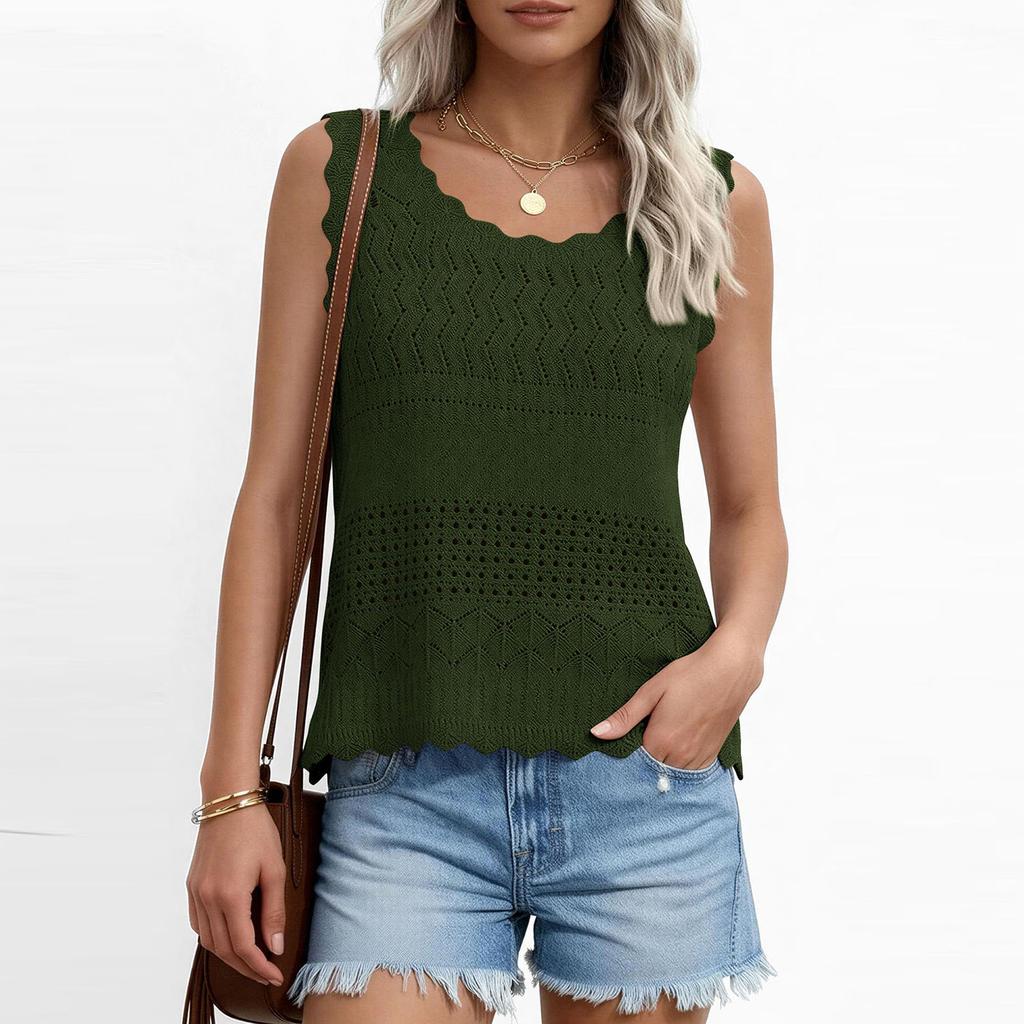 Women's Comfortable, Relaxed-Fit, Slim-Cut Knit Sleeveless Top