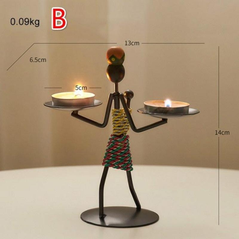 Without Candles, Creative Candlestick Crafts Miniature Iron Candlesticks Decor, Vintage Metal Candlestick Candle Holder