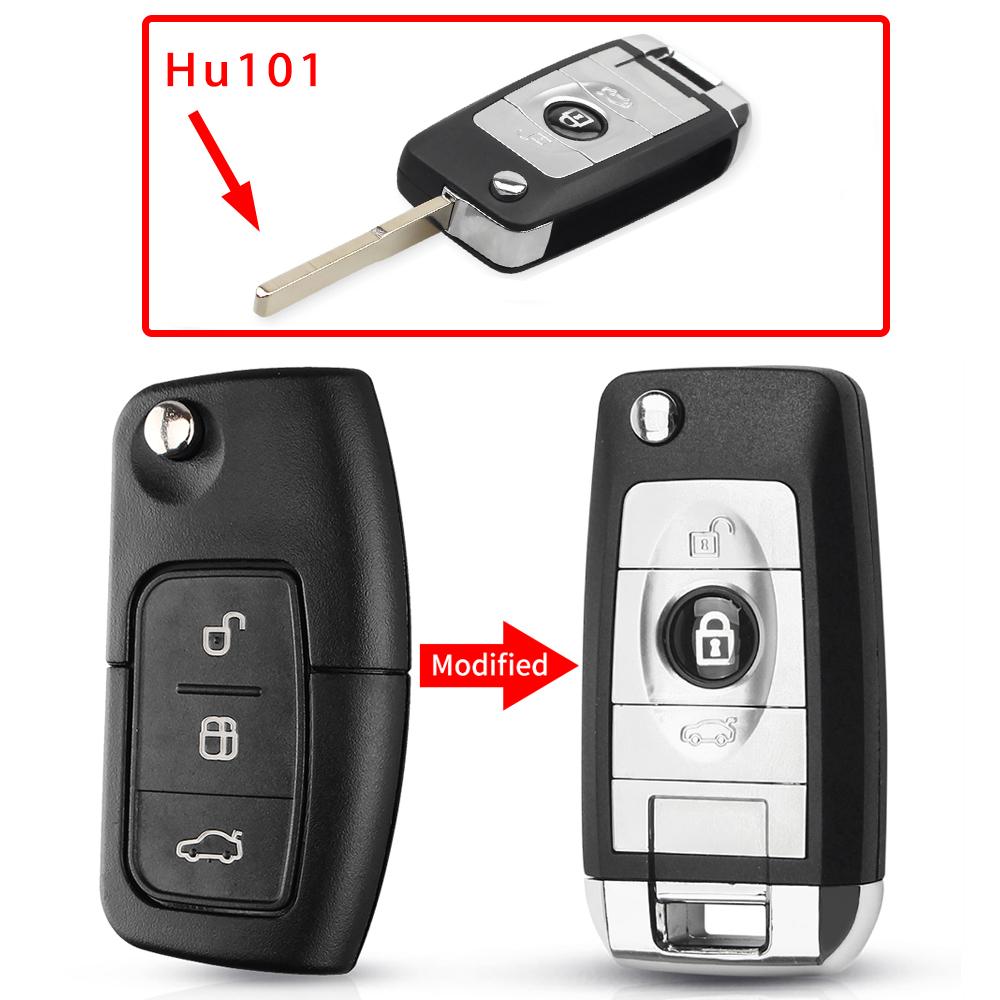 KEYYOU 3 Buttons Modified Flip Folding Remote Control Car Key Shell For Ford Focus 2 3 Mondeo Fiesta Galaxy C-MAX Key Fob Case
