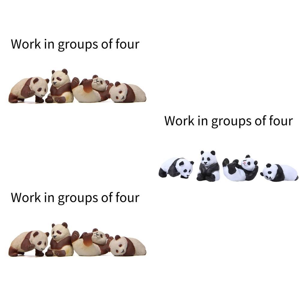 Cute Panda Shape Diy Pvc Miniature Succulent Garden Ornament Set For Home Decor