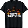Happy Thanksgiving Dog Cat Paws Turkey Day Women Kids Men T-Shirt