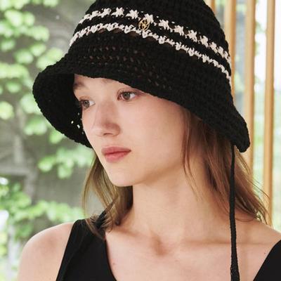 Pălărie de Pescar Nouve din Bumbac cu Banderolă - Negru
