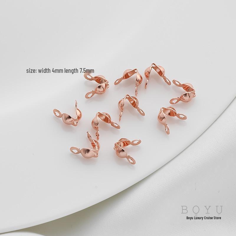 14K Gold Positionierverschluss Schließe Clip für DIY Perlenkette - Farbbeständige Perlenendkappe