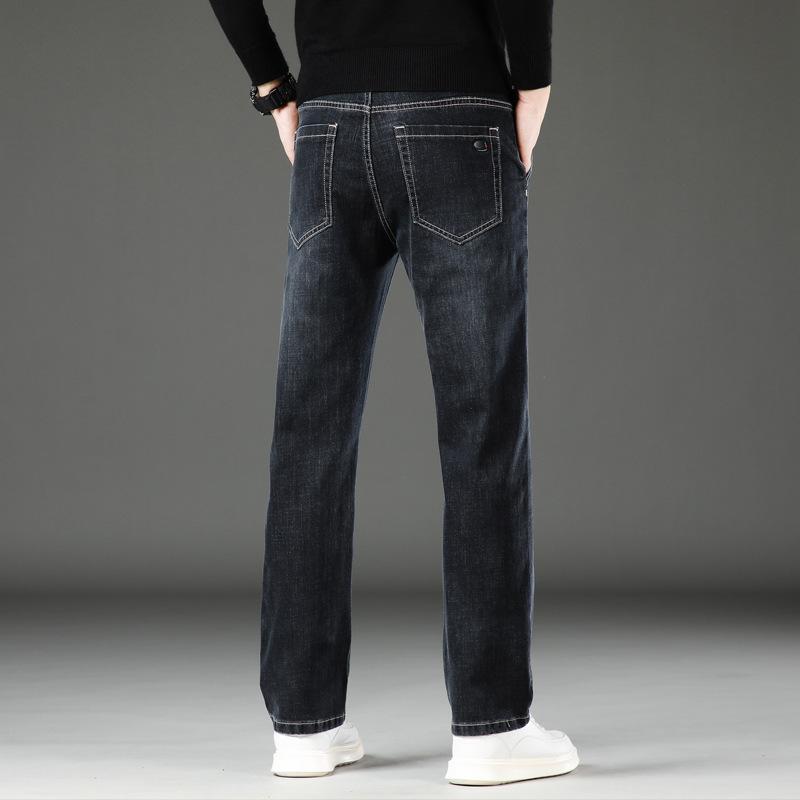 High-Stretch Plus-Size Men's Jeans Loose-Fit Straight Leg Extra-Large for Heavier Builds Plus-Size Trousers for Larger Men