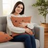 2PCS Imitation Linen Pillow Cover Japanese Style Breathable Throw Pillowcover Soft 45×45cm Buttoned Pillowslip Home Decor