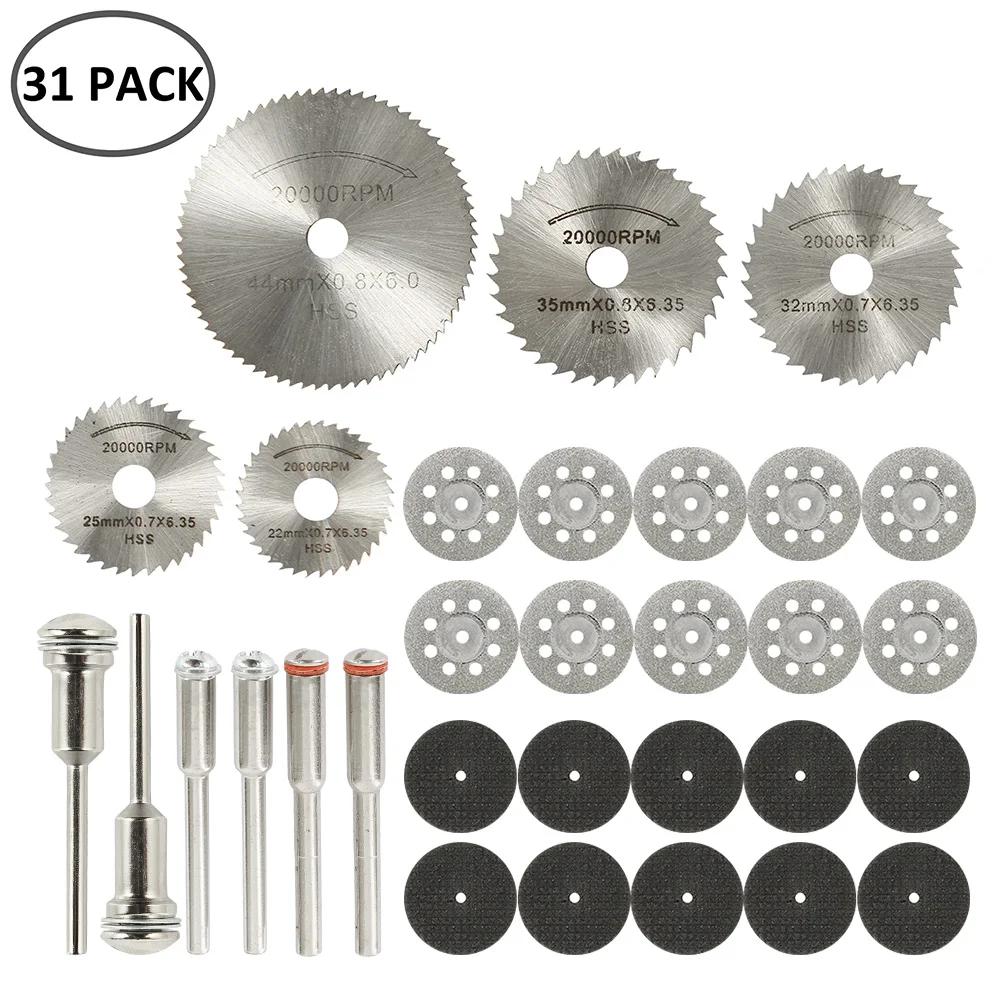 Diamond Cutting Disc Mini Circular Saw Blade Set Sanding Grinding Wheel Woodworking Tool for Dremel Power Tools Accessories