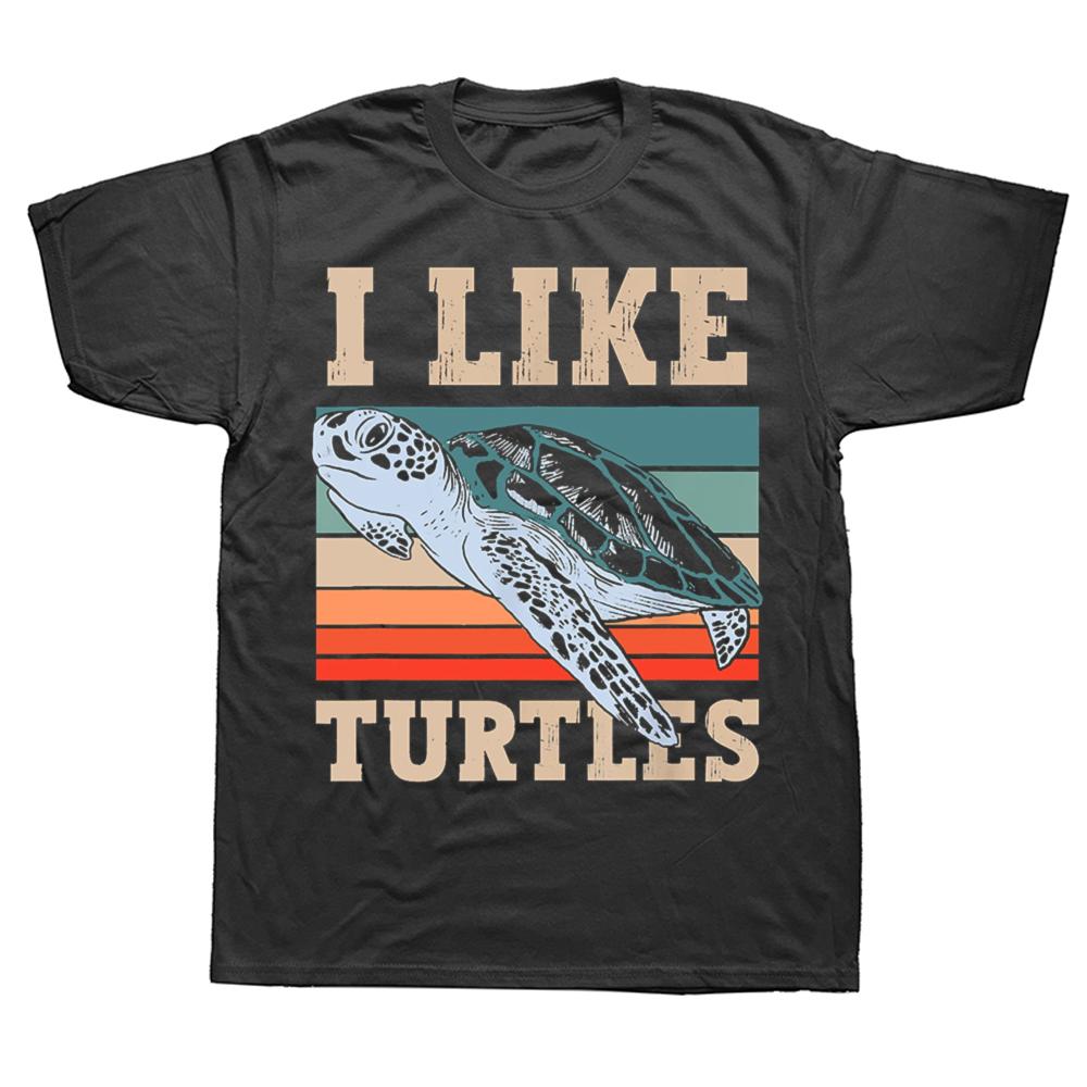 Funny I Like Turtles Lover Pet Animal Graphic T-shirts Men Fashion Casual Tshirt 100% Cotton Loose Oversized T Shirt Summer -... S разноцветный