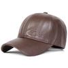 Unisex THE REAL BOSS Imprint PU Leather Baseball Cap Spring Autumn Outdoor Adjustable Casual Hats Dad Hat Sunscreen Hat