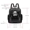 Skull Laptop Backpack, Embroidered punk Hiking Daypack Leather Backpack for shopping Boy Men