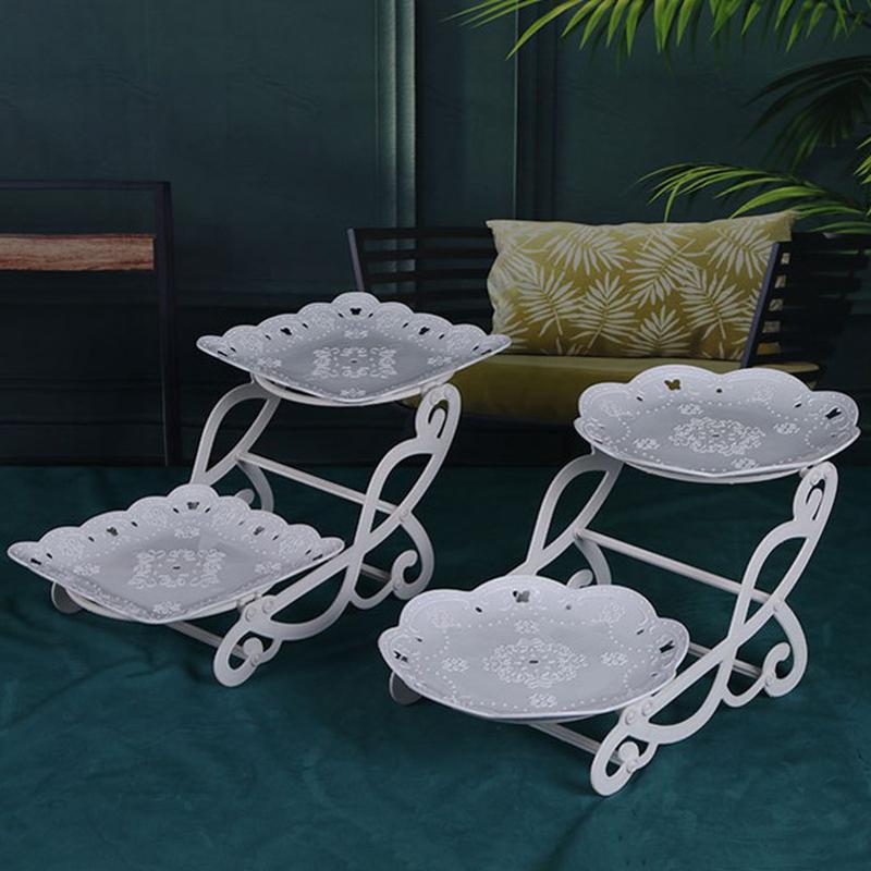 1Pc Nordic Dessert Rack Plastic Material Party Dessert Table Decoration Food Fruit Plate White Birthday Party Cake Stand