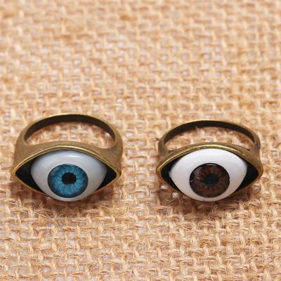 New Fashion Exaggerated Punk Gothic Rings Eye Rings Eyes Rings for Men Women Fashion Jewelry