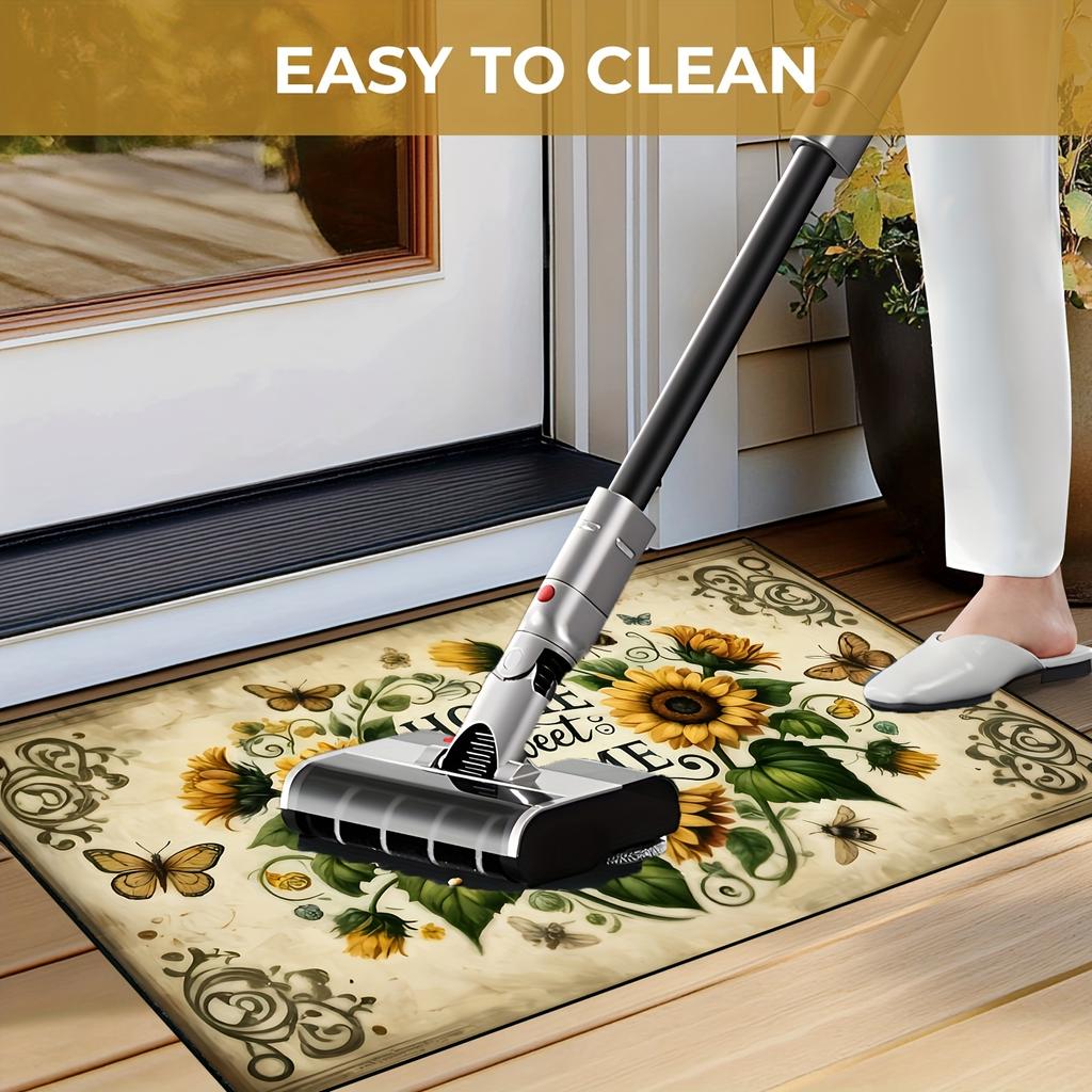 1Pcs Sunflowers  Pattern Floor Mat Modern Kitchen polyester Rug Non-Slip Colorful Indoor Carpet, For Home Bathroom Bedroom Living Room Decor