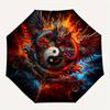 1pc Flaming Dragon Yin Yang Pattern Automatic, 8 Iron Frames, High-Value Folding Umbrella, Suitable for Office, Travel and Outdoor Adventure.W045