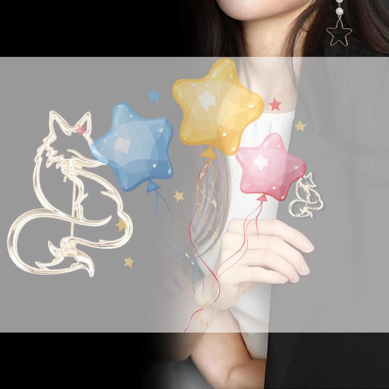 Ausgehöhlte Fuchs-Broschen für Damen Unisex Metall Einfach Party Lässige Broschennadeln Geschenk