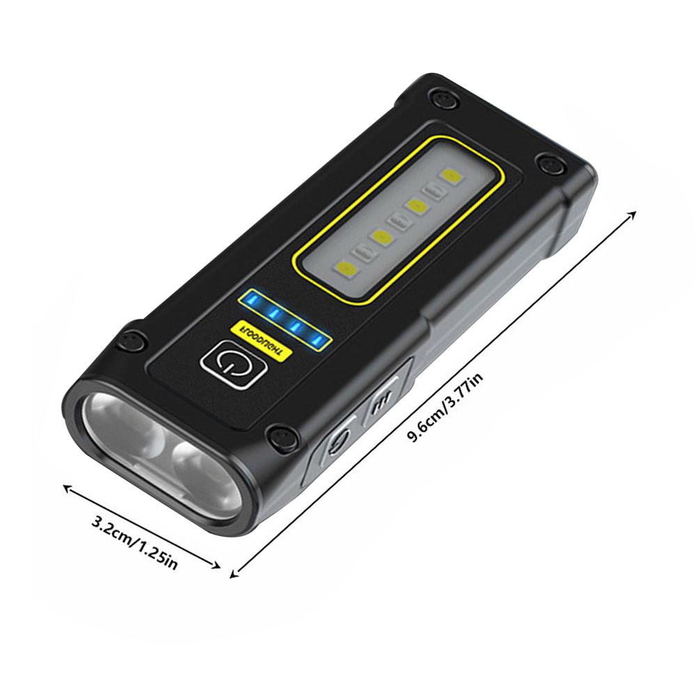 

Портативный мини-фонарик Светодиодный высокой мощности Перезаряжаемый через USB Тактический фонарик с сильным магнитом Уличный аварийный осветительный фонарь Black