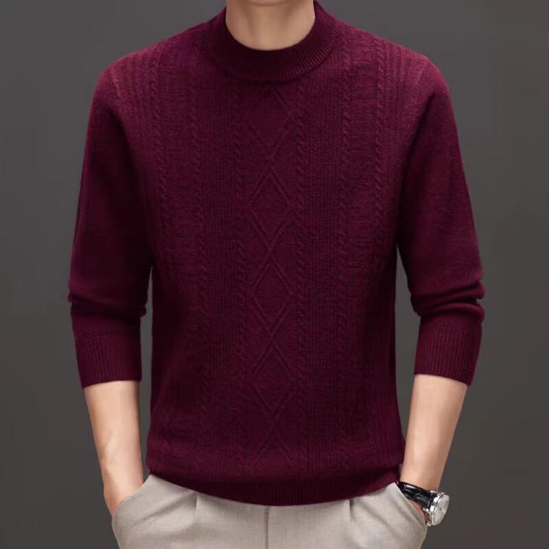 Raphenny Men's Casual Round Neck Wool Sweater AM817