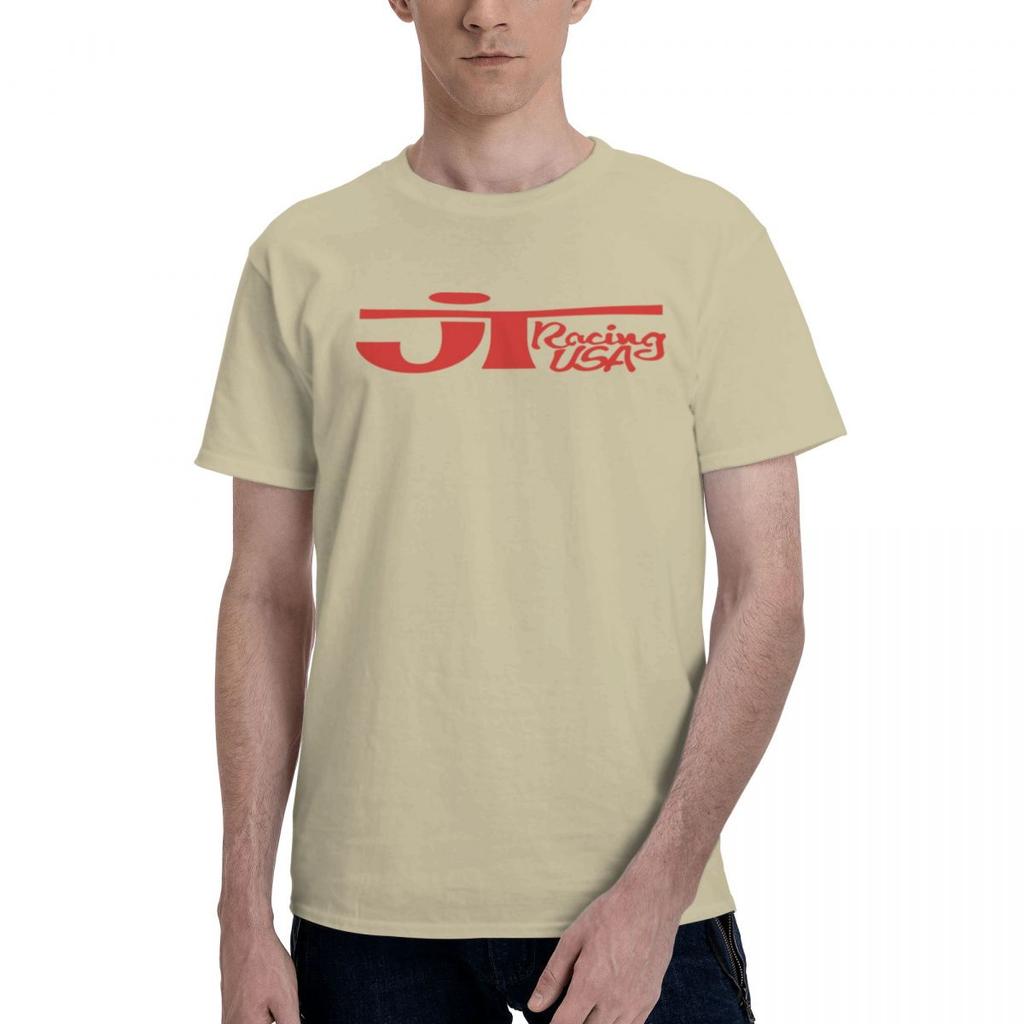 JT Racing Red Logo 100 Cotton Casual Breathable Confortable Manga Mens Designer Clothes T Shirt Men