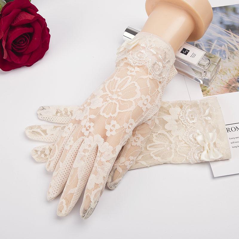 Dámské letní jezdecké krajkové sluneční rukavice - Protiskluzový design s dotykovou obrazovkou