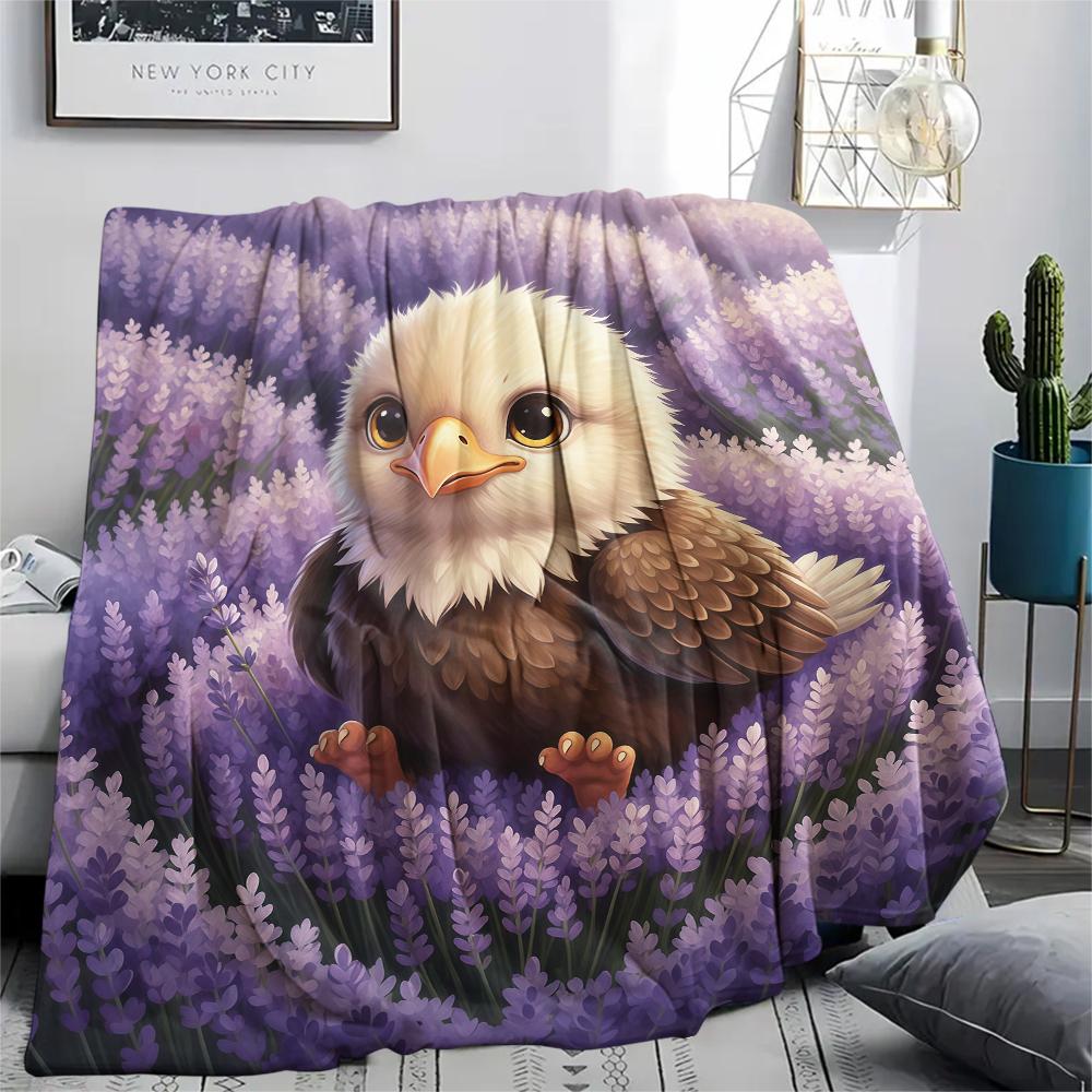 1Pc Cartoon Print Flannel Blanket, High Quality Comfortable for All Seasons, Home Decor, Warmth and Comfort, Perfect for Christmas Birthday Gift