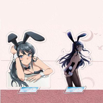 Anime Sakurajima Mai Senpai akrylowa figurka stojak Model płyta brelok Rascal nie marzy o króliczku dekoracja biurka