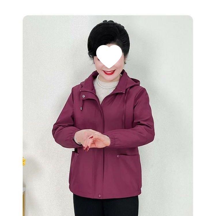 

2025 Spring-Autumn Stylish Jacket for Middle-aged Women - Plus Size Windbreaker M 80-95 lbs темно-красного