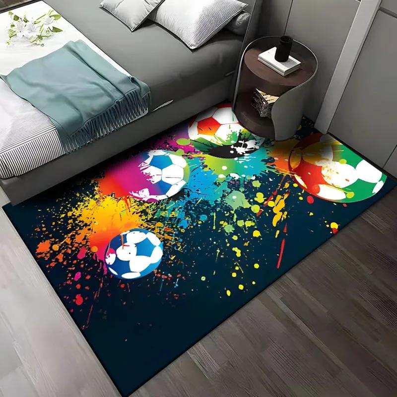 Football Art Pattern Rug Carpet for Living Room Bathroom Mat Creative Doormat Carpet for Bedroom Home Decor Tapis Salon