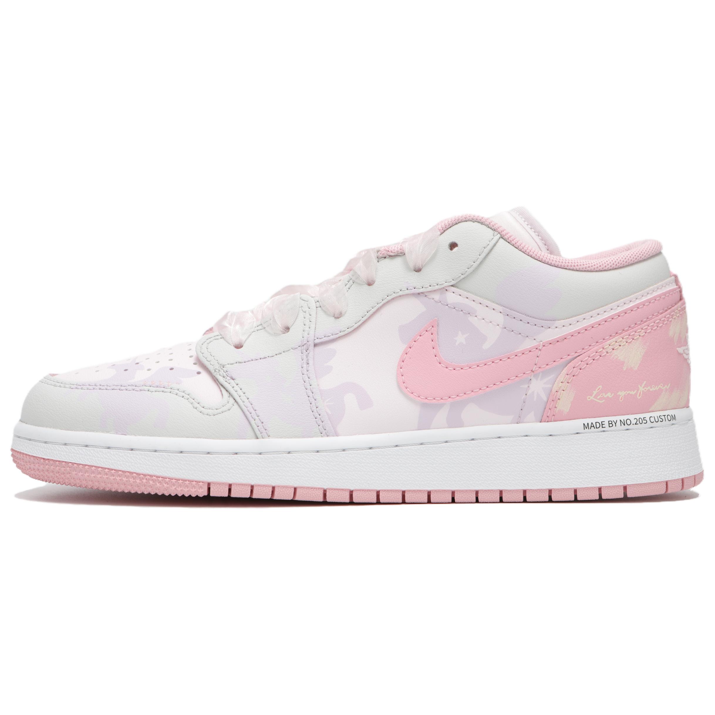 Jordan Air Jordan 1 Low top Vintage Basketball Shoes Women s Pink Purple 553560-614(Team82-) 35.5