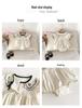Embroidered Summer Romper with Turn-Down Collar and Bow for Newborn Girls