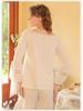 Women's Embroidered Lace Cotton Pajamas - Long Sleeve French Court Style for Spring and Autumn