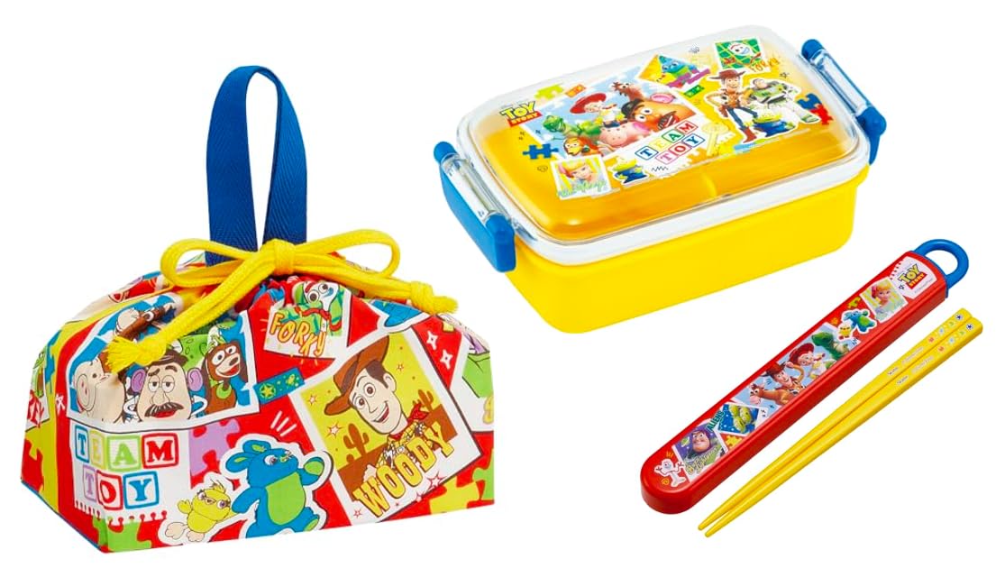 

Skater Toy Story 24 Antibacterial Dishwasher Safe Soft Lid Tight Lunch Square 450ml Lunch Chopsticks and Chopstick Case Lunch Toy Story Kids Character
