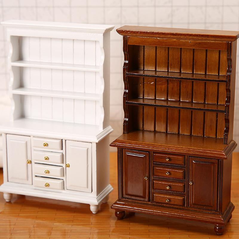 Wooden Dollhouse Miniature Display Cabinet With Four Drawers For Collectors And Craft Enthusiasts