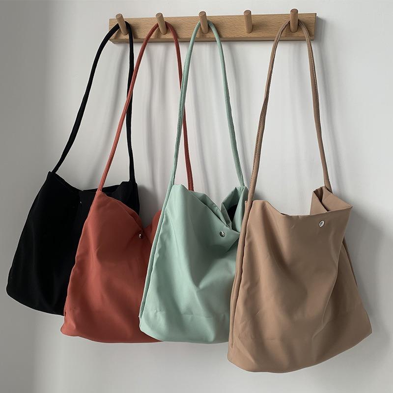 Candy Color Simple Solid Color Canvas Bag Female Single Shoulder