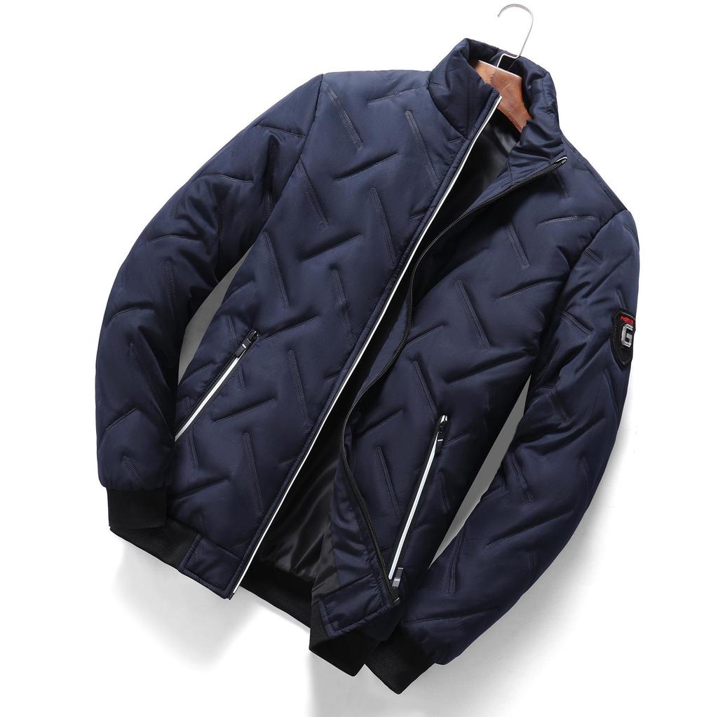 Men's Lightweight Autumn Winter Cotton Jacket - 2025 Trendy Stand Collar, Pearl Cotton Warm Top
