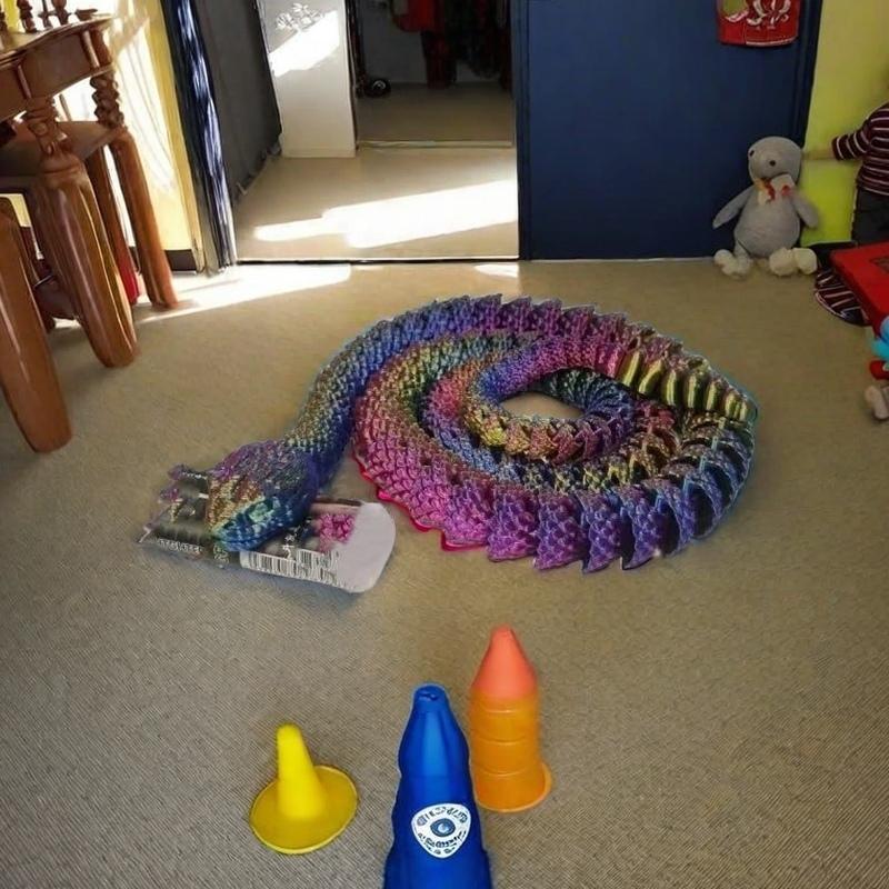 3D Printed Integrated Rattlesnake Body Joints, Movable Home Decoration, Creative Toys Worth Collecting