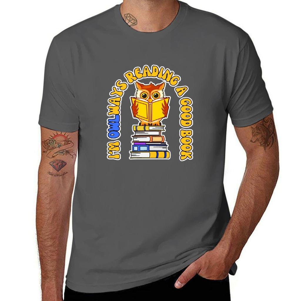 Owl Reading TShirt Casual Loose Daily Wear TShirt
