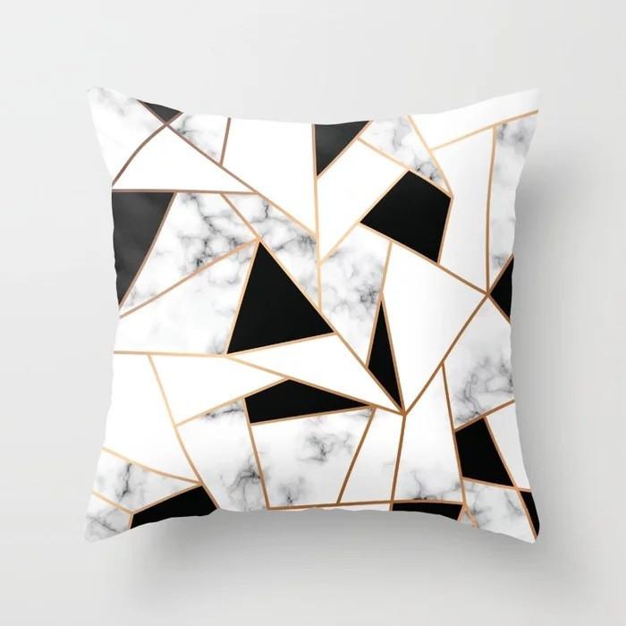 Home Decor Geometric Marble Print Sofa Cushion Decorative Pillowcase Polyester Square Throw Pillow Funda De Almohada