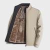 2024 Men's Winter Stand-Up Collar Jacket for Middle-Aged & Elderly, Plus Velvet, Thickened & Warm 