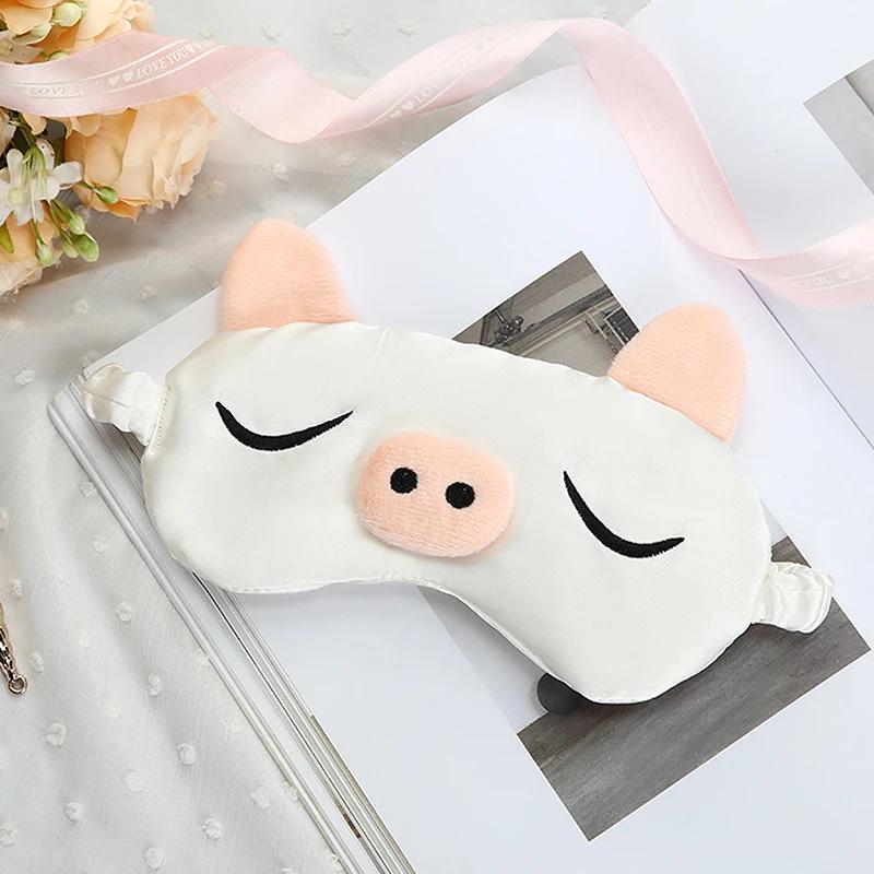 

Cute Pink Cartoon Piggy Sleeping Mask Travel Relax Eye Cover For Sleep Shading Eye Eye Patch Beauty Health Eye Pads