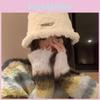 Korean White Style Bucket Hat For Women Warm And Cozy Lambswool