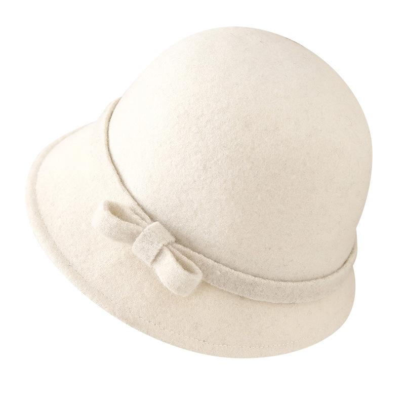 Minimalist wool, simple bucket hat, autumn and winter wear, elegant personalized bow, warm and cold bucket hat, basin hat