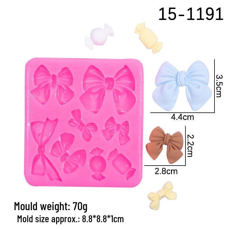 

DIY Bow Fondant Silicone Mold for Cake, Ice Cream, Chocolate, and Clay Decoration. розовый