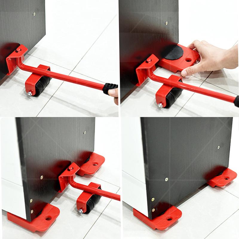 5Pcs Set Multifunctional Furniture Moving Caster Laborsaving Set of Heavyduty Pulleys for Transporting Wheels for Furnitur Tools
