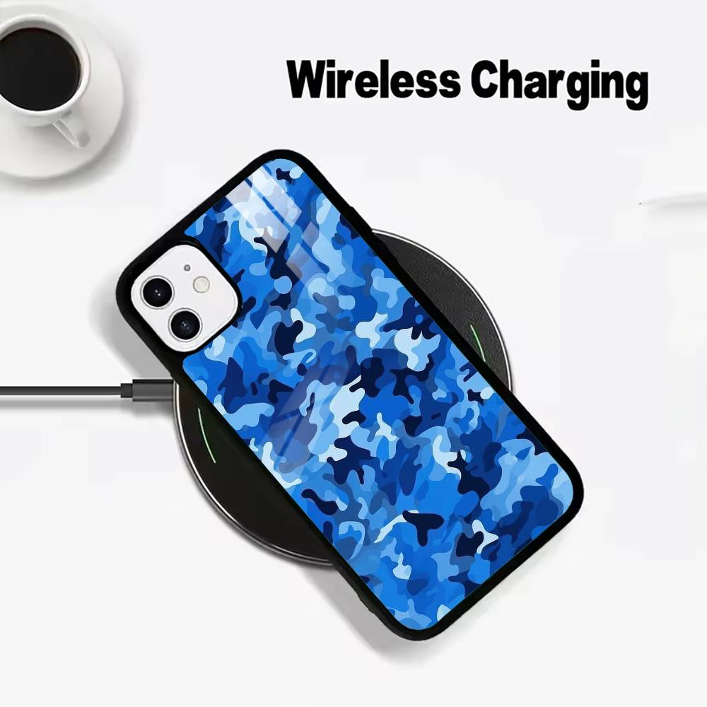 

F-Fashion C-Camouflage Pattern Phone Case For IPhone17 16 15 14 13 12 11 Pro Max 16/15/14Plus Wireless Charger Cover Funda iPhone14
