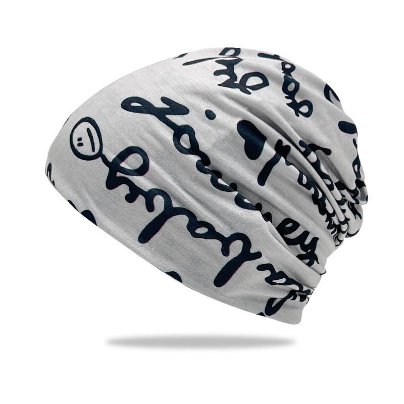 Letter Print Women Hat Double Layer Pullover Breathable Windproof Cap Artistic
