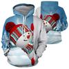 Cozy Men Xmas Hoodie Christmas Snowman Print Sweatshirt Soft Long Sleeves Top