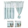 Light Blue Window Curtain in Soft Blue Durability Polyester for Kitchens and Cafe Elegant and Airflow Cafe Drapery