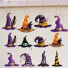 8Pcs Paper Witch Hat Hanging Decorative Halloween Hanging Tag  Hallowen Praty