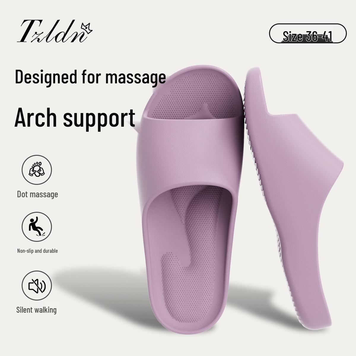 

Non-Slip Arch Support Massage Slippers for Men & Women - Silent EVA Shower Sandals for Summer 38-39 (fits 37-38) фіолетовий